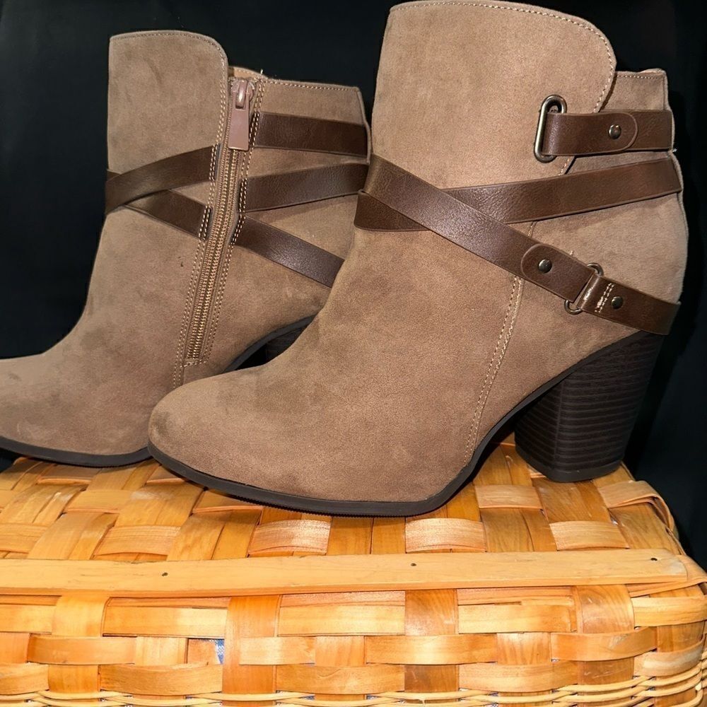 TORRID Faux Suede Strappy Bootie SZ 11W